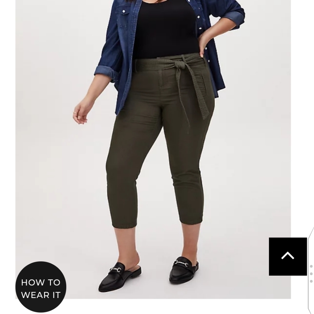 🆕CROP SELF TIE UTILITY PANT - TWILL OLIVE